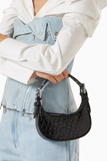 Mini Soho Shoulder Bag in Croc-embossed Leather