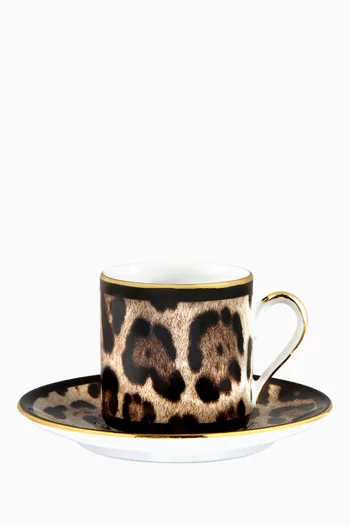 All-over Leopard Espresso Set in Porcelain