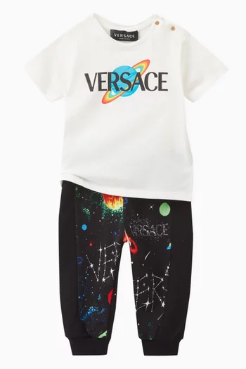 Galaxy-print Track Pants in Cotton