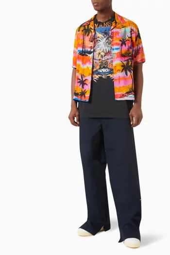 Psychedelic Palms Bowling Shirt in Viscose