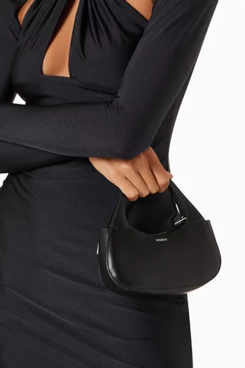 Micro Baguette Swipe Shoulder Bag in Leather
