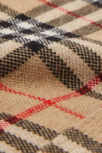 Vintage Check-pattern Beanie in Wool