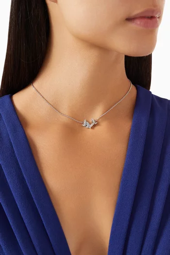 Lilia Butterfly Necklace in Rhodium-plated Metal