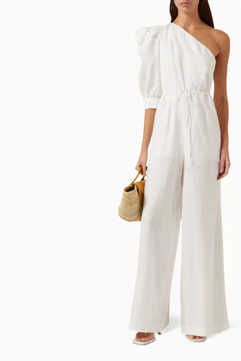 Valentina One-sleeve Jumpsuit in Linen