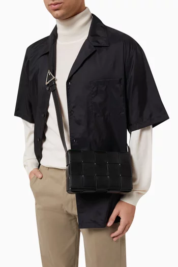 Medium Cassette Bag in Intrecciato Leather