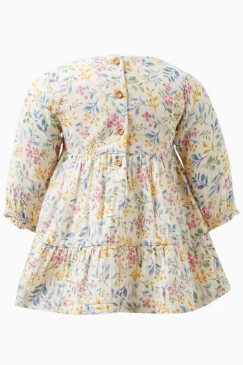 Floral-motif Dress in Organic Cotton
