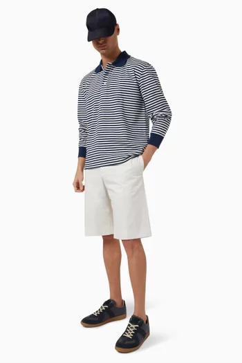 Striped Rugby Polo in Cotton Jersey