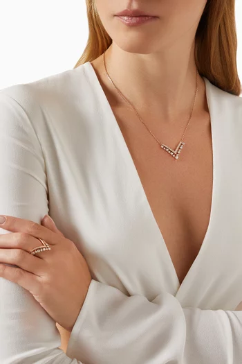 Stella Diamond Pendant Necklace in 18kt Rose Gold