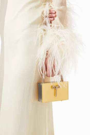 Mini Leon Crystal Bow Top-handle Bag in Acrylic