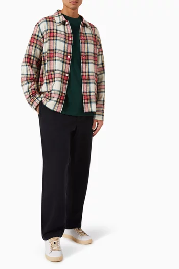 Plaid Boxy Collared Overshirt in Cotton