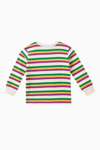 Striped Long Sleeved T-Shirt in Cotton