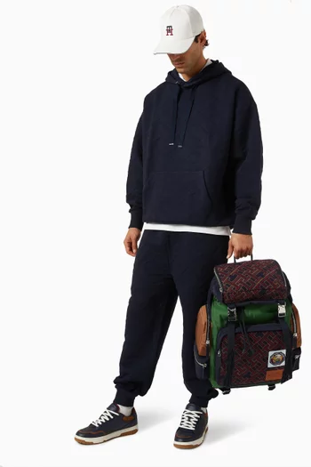 Oversized TH Monogram-embossed Hoodie in Organic Cotton