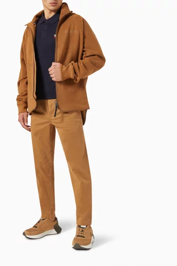 Monotype Zip-up Jacket in Brushed Cotton