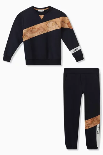 Map-print Tracksuit in Cotton