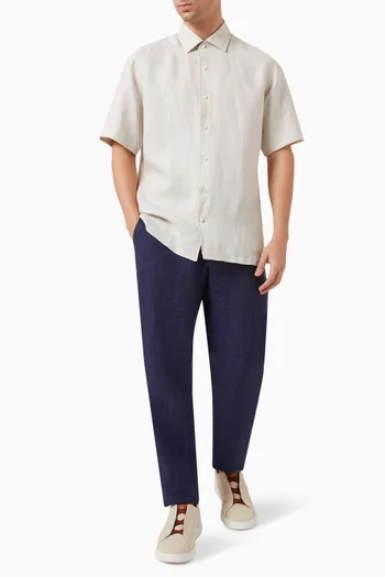 Short-sleeve Shirt in Linen