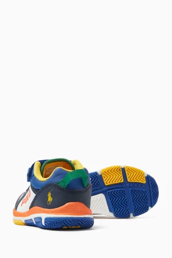 Toddler Sport Tech Racer Sneakers in Faux Leather and Mesh