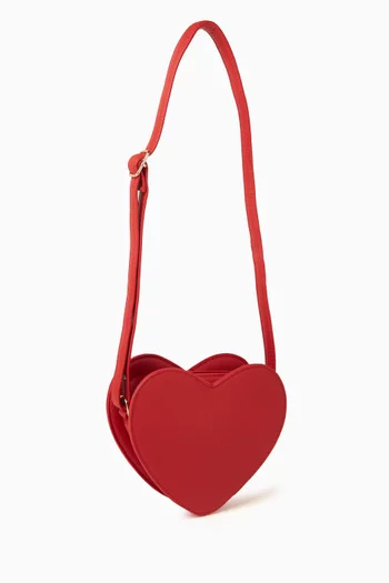 حقيبة كروس بتصميم قلب جلد صناعي
