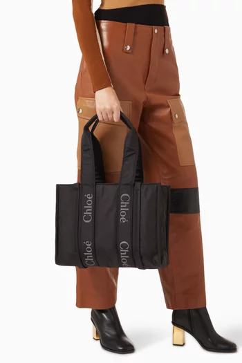 Medium Woody Tote Bag in Nylon