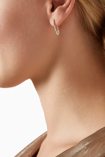 Pavé Diamond Safety Pin Single Earring in 14kt Gold