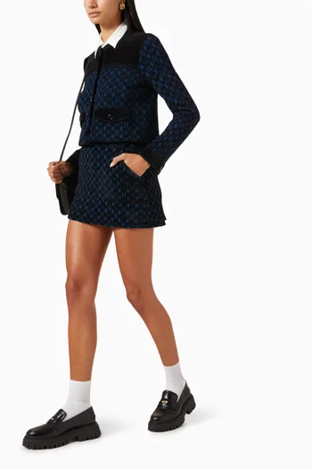 Mini Skirt in Velvet-jacquard
