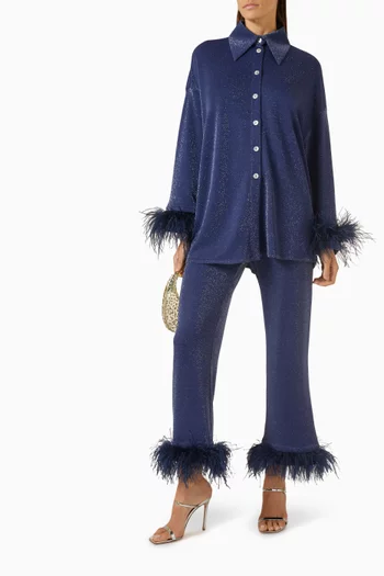 Cosmos Oversized Pyjama Set in Metallic Jersey