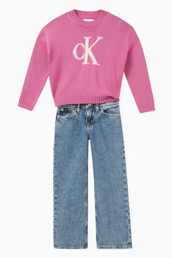 Monogram Sweater in Cotton Knit