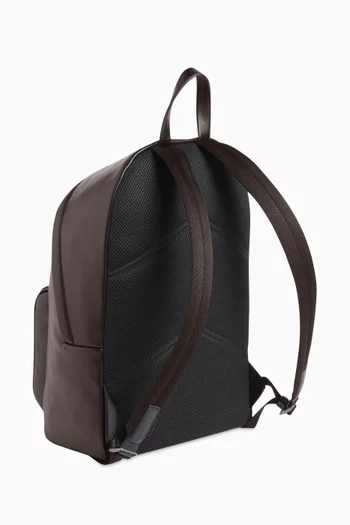 Elevated Campus Logo Backpack in Faux-leather