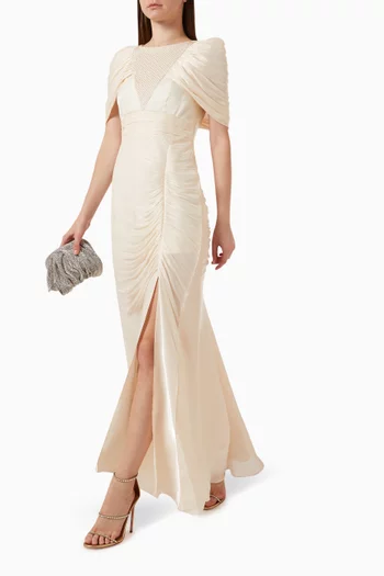 Padded Shoulder Gown