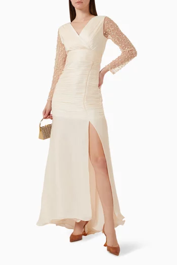 Embellished Sleeve Gown