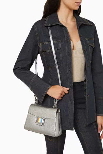 Small Katy Top-handle Bag in Lizard-embossed Leather