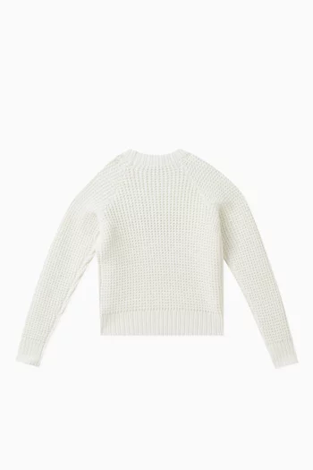Serif Logo Sweater in Cotton-blend Knit