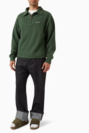 Logo Polo Sweater in Cotton