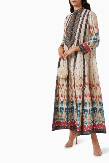 Panelled Jalabiya Dress in Cotton
