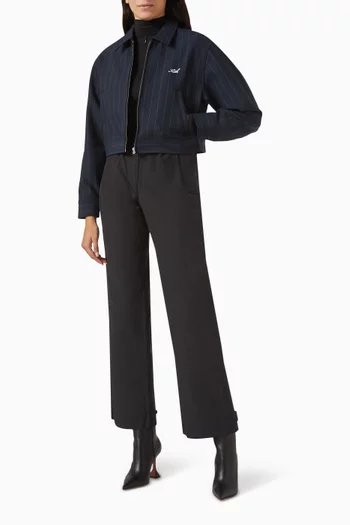 Billie Pinstripe Jacket in Stretch Double-weave