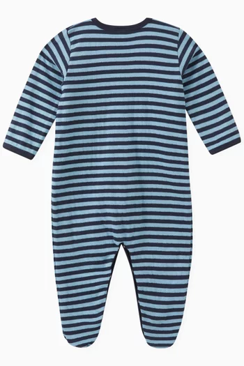 Stripy Tube-Knit Pyjamas in Cotton