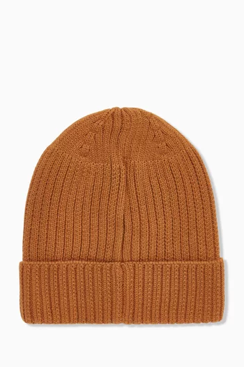 Embroidered Logo Knit Hat in Organic Cotton