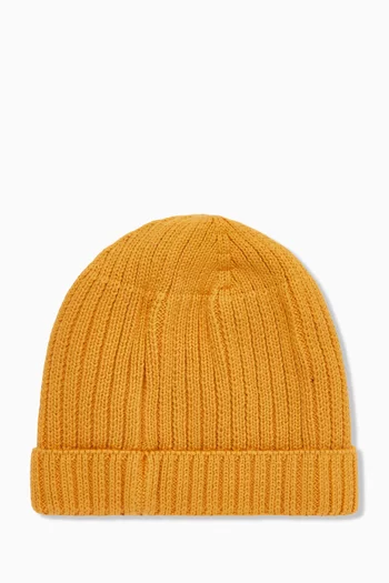 Embroidered Logo Knit Hat in Organic Cotton