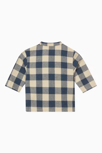 Checked Flannel Shirt in Cotton
