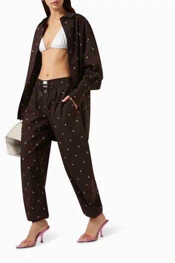 All-over Logo Long Pants in Cotton