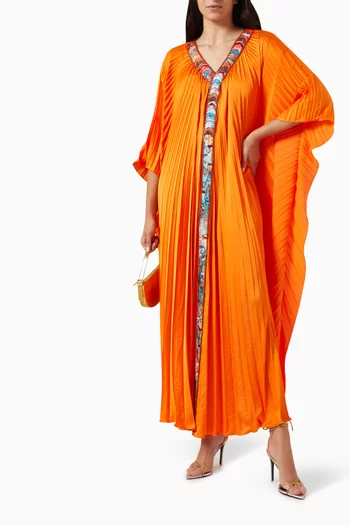Pleated Farasha Loose Dress in Satin