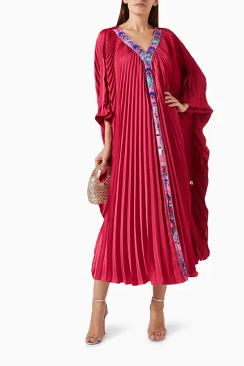 Pleated Farasha Loose Dress in Satin