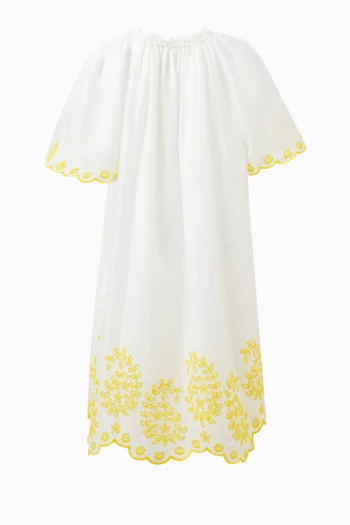 Junie Embroidered Dress in Cotton