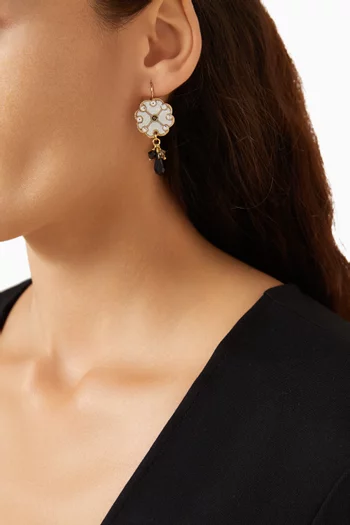 Prestige Crystal Sleeper Earrings in 14kt Gold-plated Metal