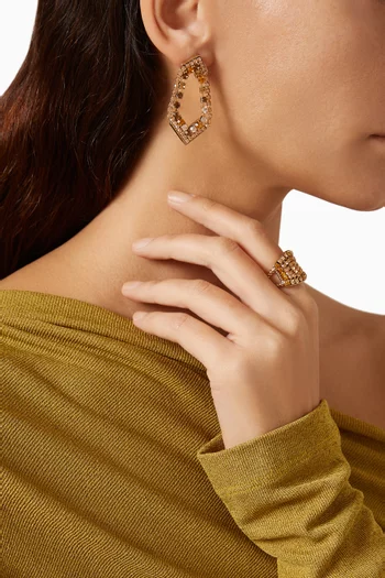 Prestige Crystal Stud Earrings in 14kt Gold-plated Metal
