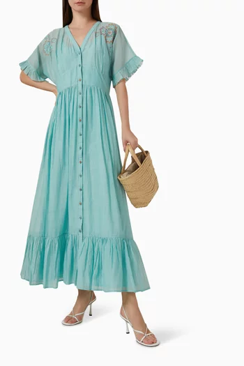 Valerie Maxi Dress in Cotton-silk