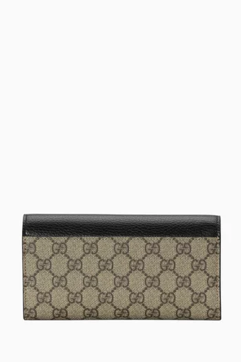 GG Marmont Continental Wallet in GG Supreme Canvas & Leather