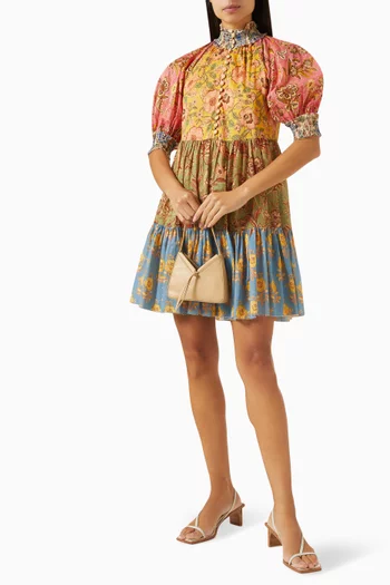 Junie Lantern Mini Dress in Cotton