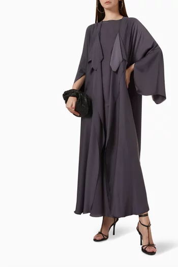 3-piece Draped Abaya Set in Silk