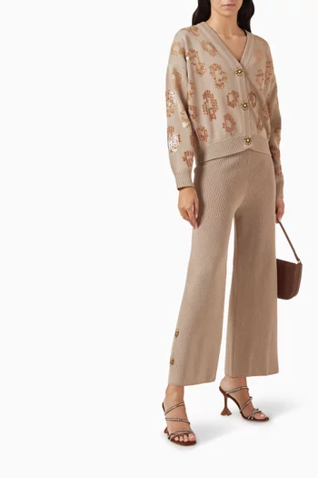 Embellished Pants in Cotton-knit