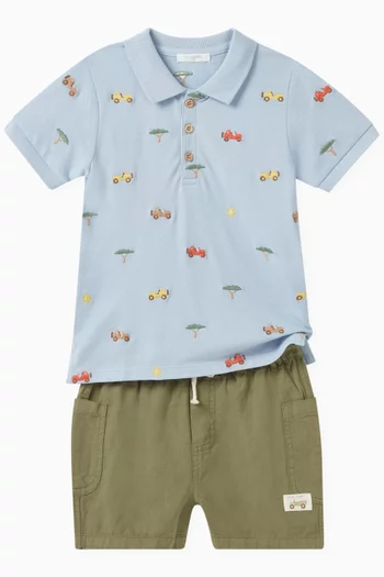 Safari Polo Shirt in Organic Cotton-piqué